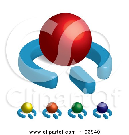 Royalty-Free (RF) Clipart Illustration of a Digital Collage Of 3d Colorful Power Symbols With Spheres by Arena Creative