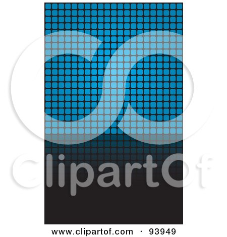 Royalty-Free (RF) Clipart Illustration of a Blue Square Grid Background by Arena Creative