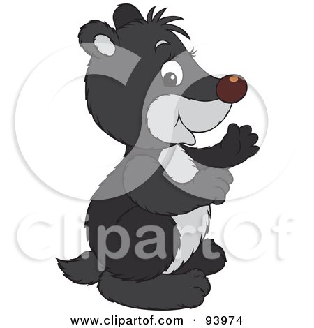 Royalty-Free (RF) Clipart Illustration of a Cute Black Badger In Profile by Alex Bannykh