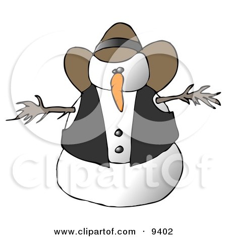 Snowman Cowboy Clipart Illustration by djart