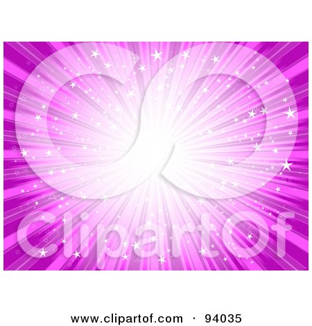 Royalty-Free (RF) Clipart Illustration of a Magical Pink Starry Burst Background by KJ Pargeter