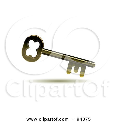 Royalty-Free (RF) Clipart Illustration of a Golden Skeleton Key Icon by MilsiArt
