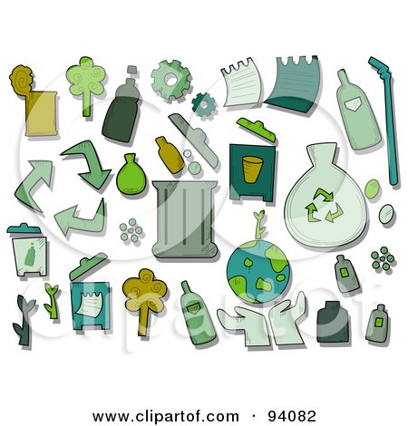 Digital Collage Of A Group Of Recycle Icons And Items Posters, Art Prints  by - Interior Wall Decor #94082