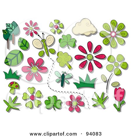 Royalty-Free (RF) Clipart Illustration of a Digital Collage Of A Group Of Spring Icons And Items by BNP Design Studio
