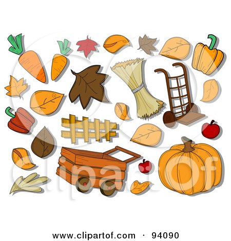 Royalty-Free (RF) Clipart Illustration of a Digital Collage Of A Group Of Autumn Icons And Items by BNP Design Studio