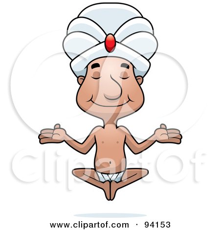 Royalty-Free (RF) Clipart Illustration of a Swami Man Sitting With His Eyes Closed by Cory Thoman