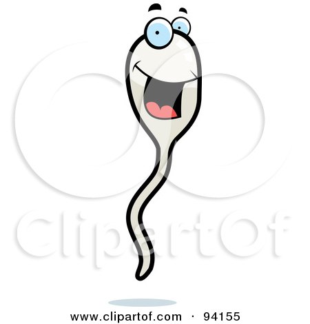 Royalty-Free (RF) Clipart Illustration of a Happy Smiling Sperm Face by Cory Thoman