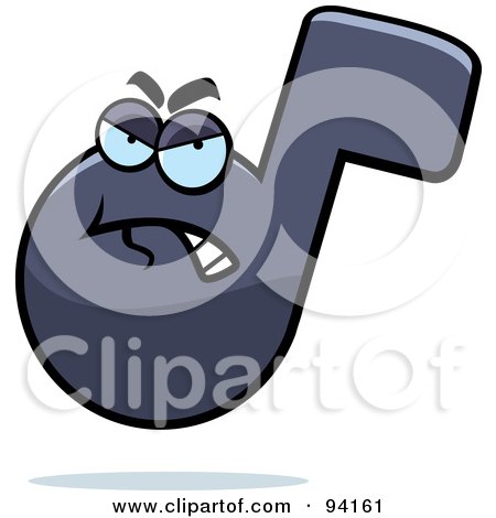 Royalty-Free (RF) Clipart Illustration of a Grumpy Music Note Character by Cory Thoman