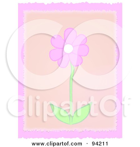 Royalty-Free (RF) Clipart Illustration of a Pink Flower Over Beige And Pink by Pams Clipart