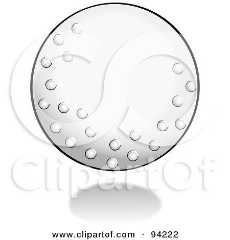 Royalty-Free (RF) Clipart Illustration of a White Golf Ball With Dimple Texture by Pams Clipart