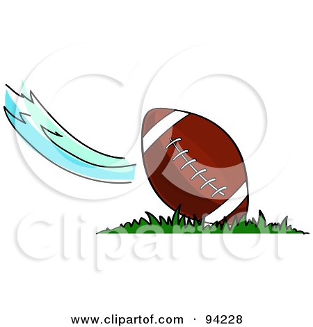 Royalty-Free (RF) Clipart Illustration of an American Football With A Swift Wind by Pams Clipart