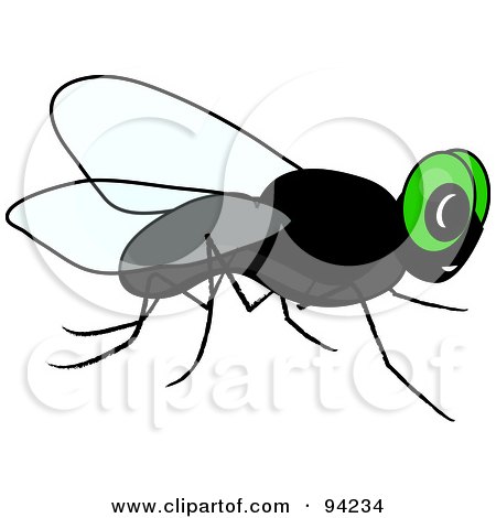 Royalty-Free (RF) Clipart Illustration of a Green Eyed Pesky House Fly by Pams Clipart