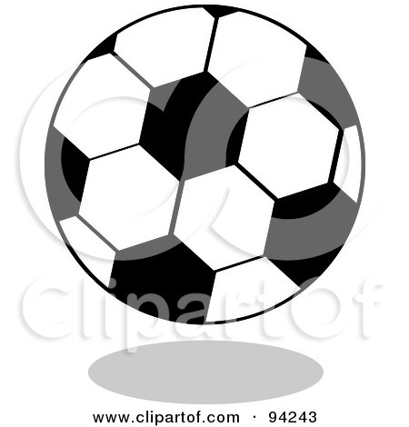 Royalty-Free (RF) Clipart Illustration of a Standard Cartoon Soccer Ball by Pams Clipart