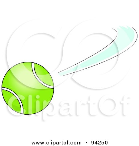 Royalty-Free (RF) Clipart Illustration of a Swiftly Moving Green Tennis Ball by Pams Clipart