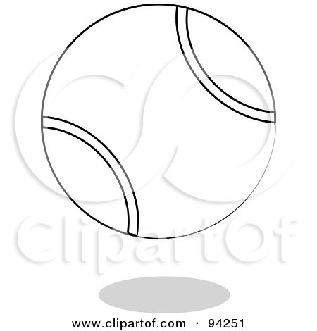 Royalty-Free (RF) Clipart Illustration of an Outlined Tennis Ball by Pams Clipart