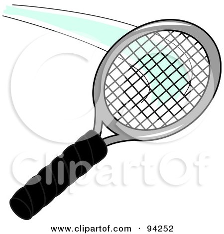 Royalty-Free (RF) Clipart Illustration of a Tennis Racket Swinging Swiftly by Pams Clipart