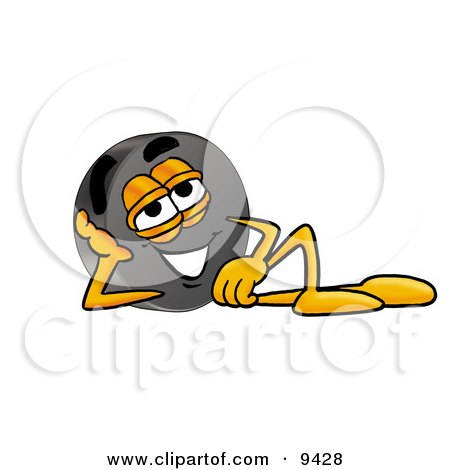 Clipart Picture of a Hockey Puck Mascot Cartoon Character Resting His Head on His Hand by Mascot Junction