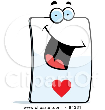 Royalty-Free (RF) Clipart Illustration of a Happy Card Of Hearts Face by Cory Thoman