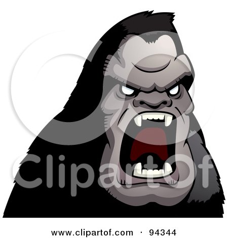 Royalty-Free (RF) Clipart Illustration of a Furious Ape Screaming by Cory Thoman