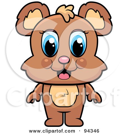 Royalty-Free (RF) Clipart Illustration of a Cute Baby Bear With Blue Eyes by Cory Thoman