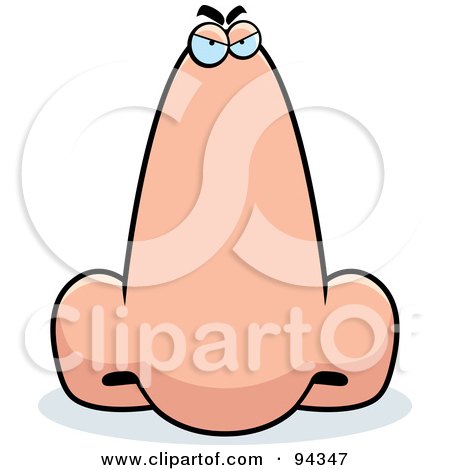 Royalty-Free (RF) Clipart Illustration of a Grumpy Nose Character by Cory Thoman