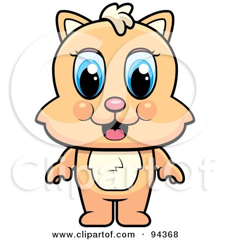 Royalty-Free (RF) Clipart Illustration of a Cute Blue Eyed Kitten Standing by Cory Thoman