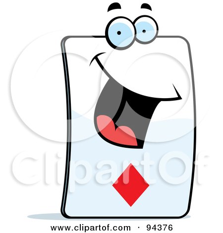 Royalty-Free (RF) Clipart Illustration of a Happy Card Of Diamonds Face by Cory Thoman