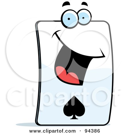 Royalty-Free (RF) Clipart Illustration of a Happy Card Of Spades Face by Cory Thoman