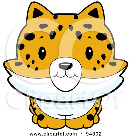 Royalty-Free (RF) Clipart Illustration of a Baby Bobcat Smiling Upwards by Cory Thoman