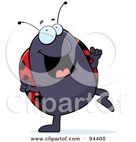 Royalty-Free (RF) Clipart Illustration of a Ladybug Doing A Happy Dance by Cory Thoman