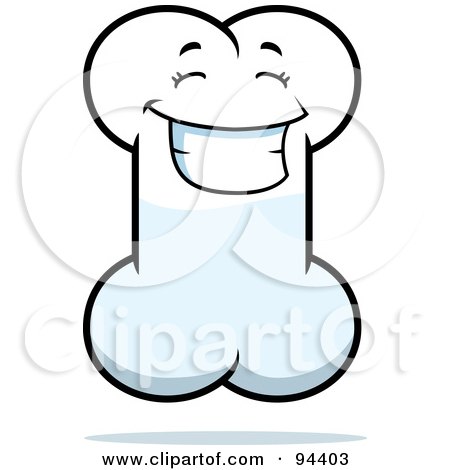 Royalty-Free (RF) Clipart Illustration of a Happy Grinning Bone Face by Cory Thoman