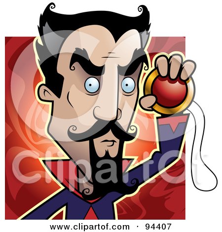 Royalty-Free (RF) Clipart Illustration of a Male Hypnotist Holding Up A Circle by Cory Thoman