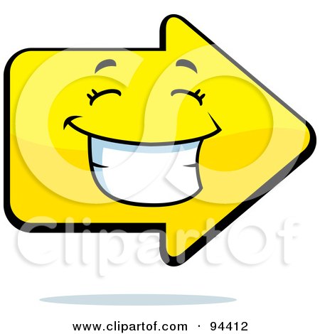 Royalty-Free (RF) Clipart Illustration of a Happy Grinning Arrow Face by Cory Thoman