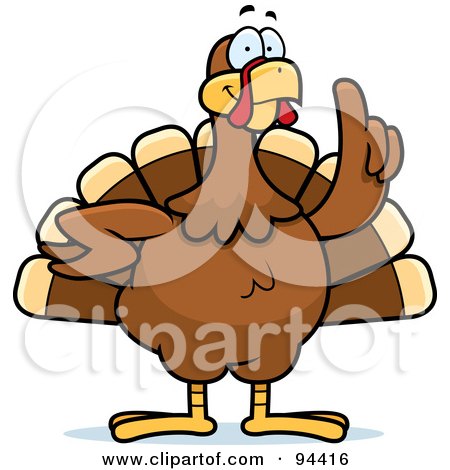 Royalty-Free (RF) Clipart Illustration of a Turkey Bird With An Idea by Cory Thoman