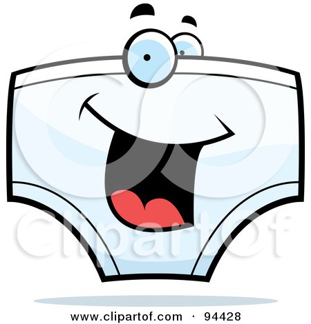 Royalty-Free (RF) Clipart Illustration of a Happy Smiling Underwear Face by Cory Thoman