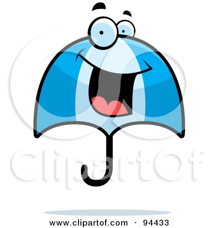 Royalty-Free (RF) Clipart Illustration of a Happy Smiling Umbrella Face by Cory Thoman