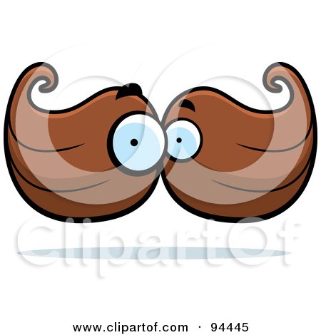 Royalty-Free (RF) Clipart Illustration of a Mustache Face Character by Cory Thoman