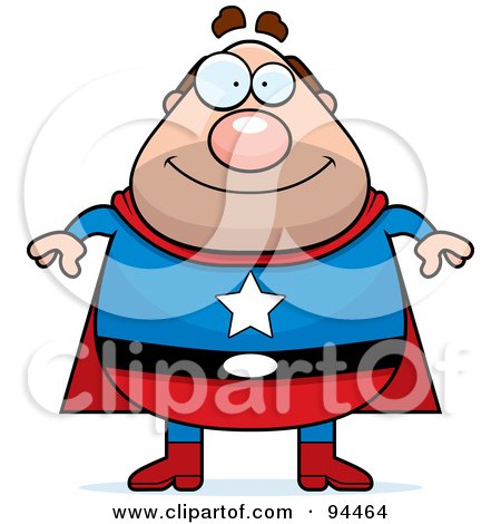 Royalty-Free (RF) Clipart Illustration of a Plump Male Super Guy by Cory Thoman