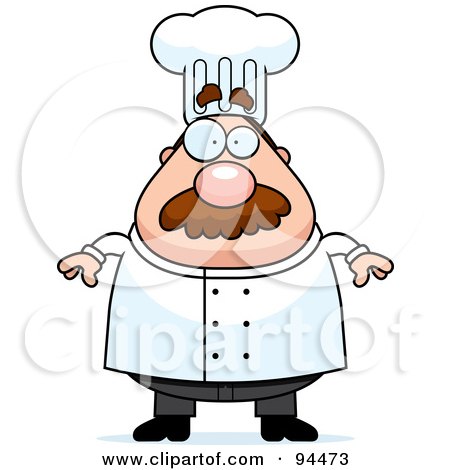 Royalty-Free (RF) Clipart Illustration of a Plump Chef Guy In Uniform by Cory Thoman