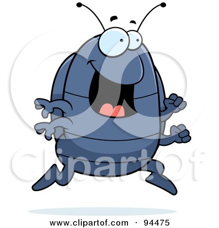 Royalty-Free (RF) Clipart Illustration of a Happy Running Pillbug by Cory Thoman