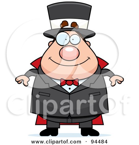 Royalty-Free (RF) Clipart Illustration of a Plump Magician Standing And Facing Front by Cory Thoman