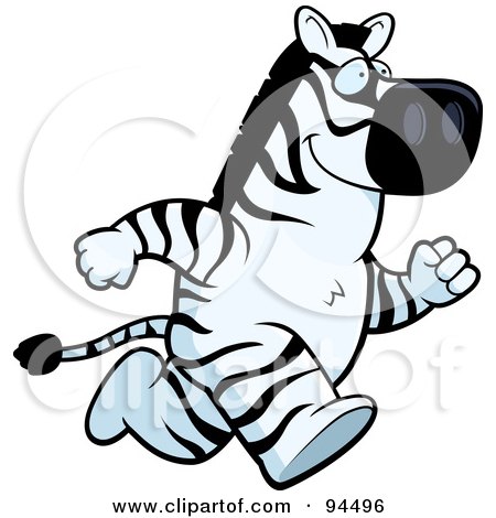 Royalty-Free (RF) Clipart Illustration of a Zebra Running On His Hind Legs by Cory Thoman