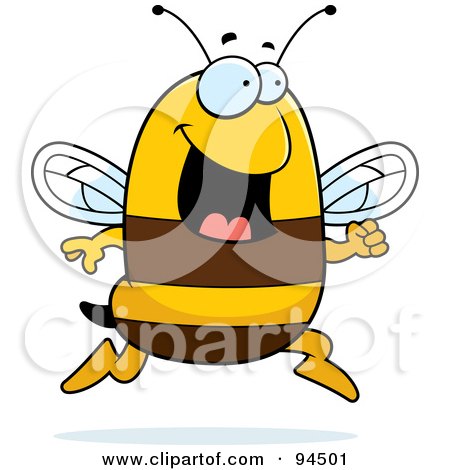 Royalty-Free (RF) Clipart Illustration of a Happy Bee Running by Cory Thoman