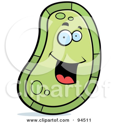 Royalty-Free (RF) Clipart Illustration of a Happy Green Germ Face by Cory Thoman