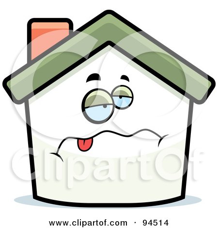Royalty-Free (RF) Clipart Illustration of a Sick Home Face by Cory Thoman