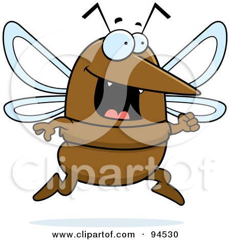 Royalty-Free (RF) Clipart Illustration of a Running Mosquito by Cory Thoman