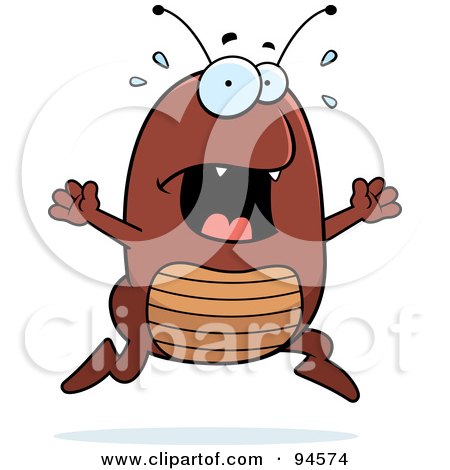 Royalty-Free (RF) Clipart Illustration of a Scared Flea Panicking by Cory Thoman