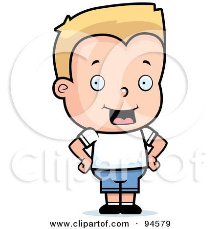 Royalty-Free (RF) Clipart Illustration of a Blond Haired Toddler Boy by Cory Thoman