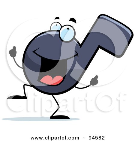 Royalty-Free (RF) Clipart Illustration of a Happy Dancing Music Note by Cory Thoman