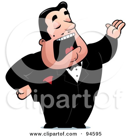 Royalty-Free (RF) Clipart Illustration of a Male Opera Singer Singing by Cory Thoman